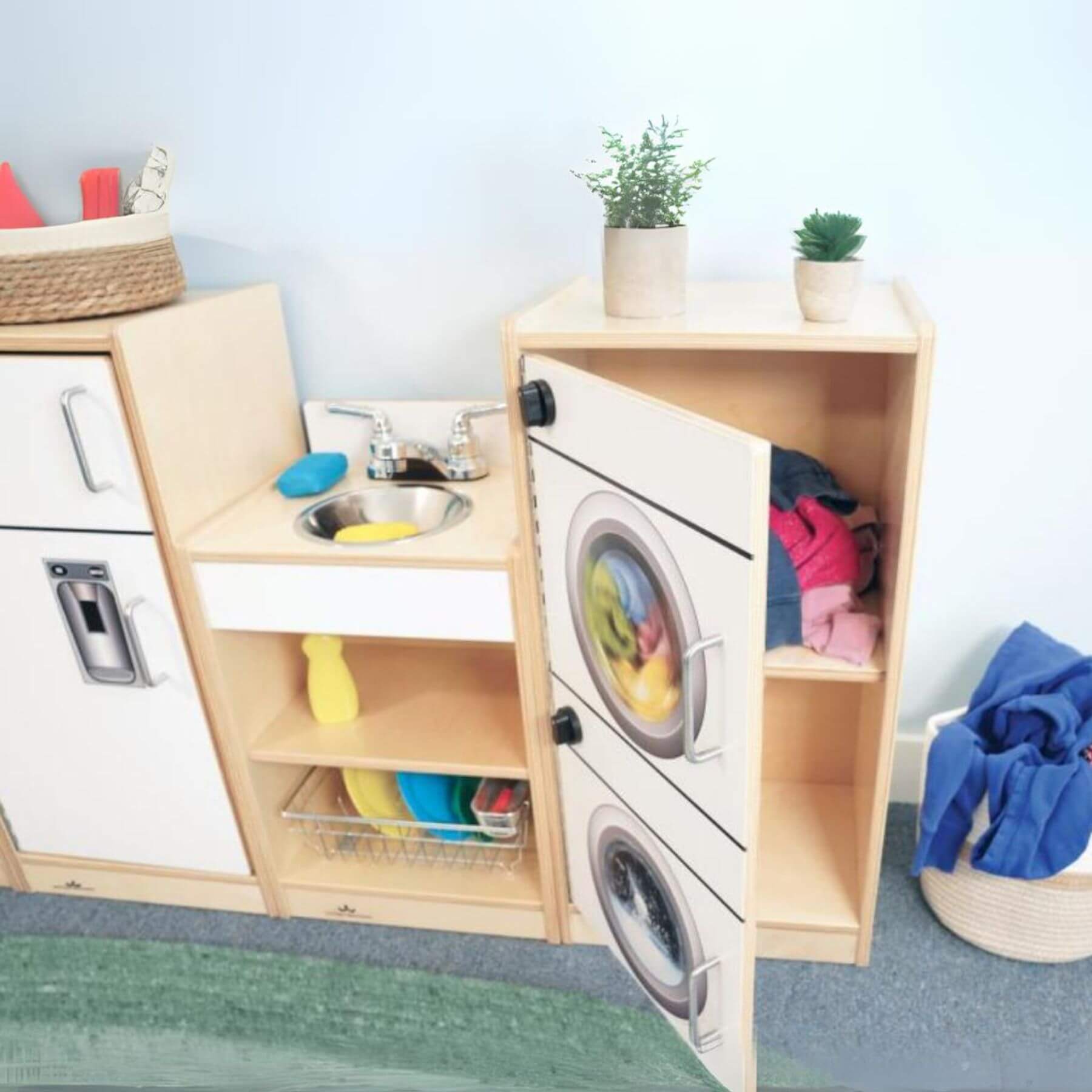 Whitney Brothers Let's Play Toddler Kitchen Ensemble White - Lifestyle