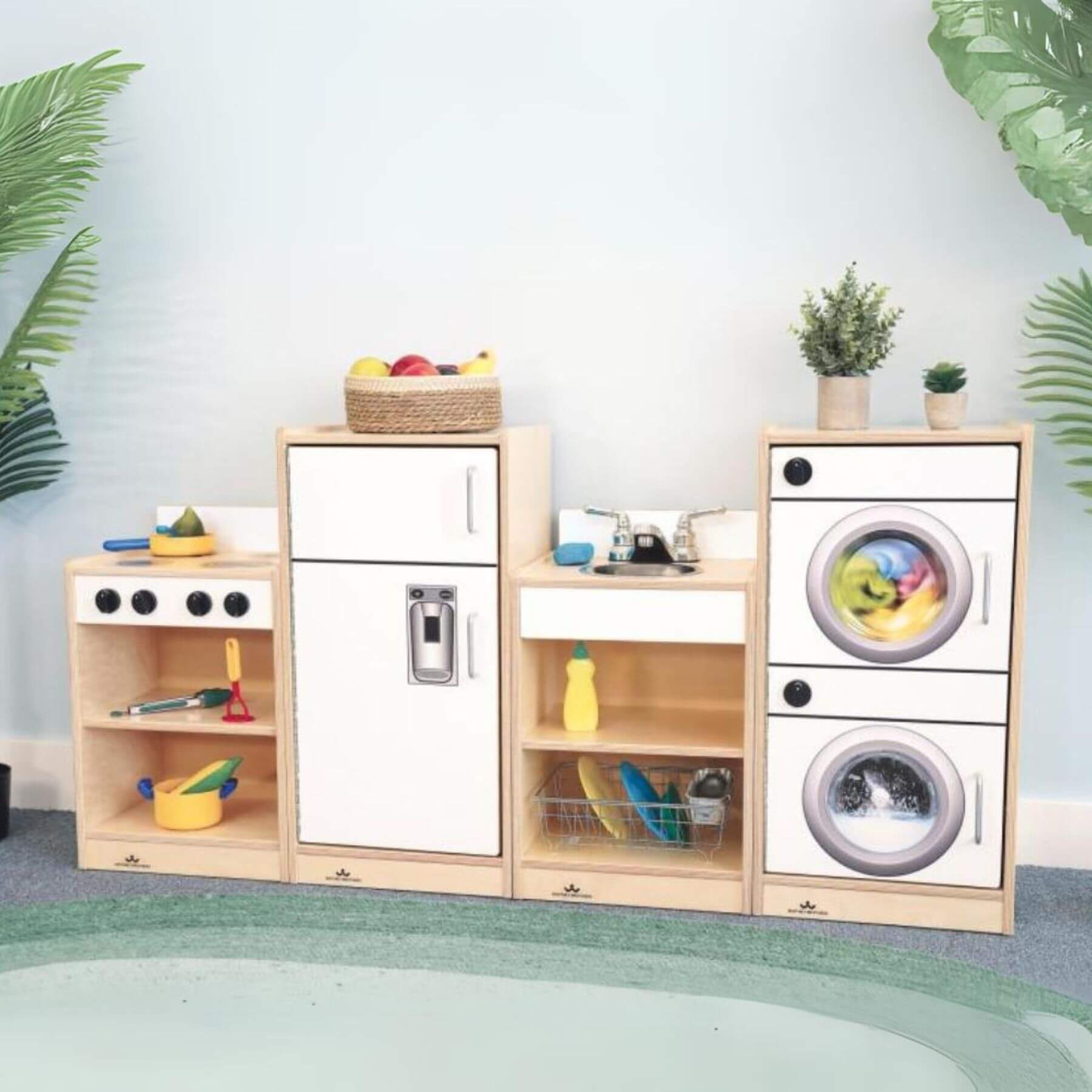 Whitney Brothers Let's Play Toddler Kitchen Ensemble White - Lifestyle