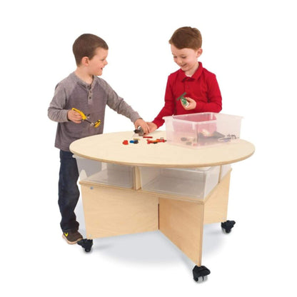 Whitney Brothers Mobile Collaboration Table With Trays