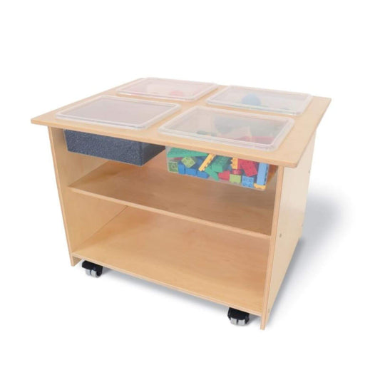 Whitney Brothers Mobile Sensory Table With Trays And Lids
