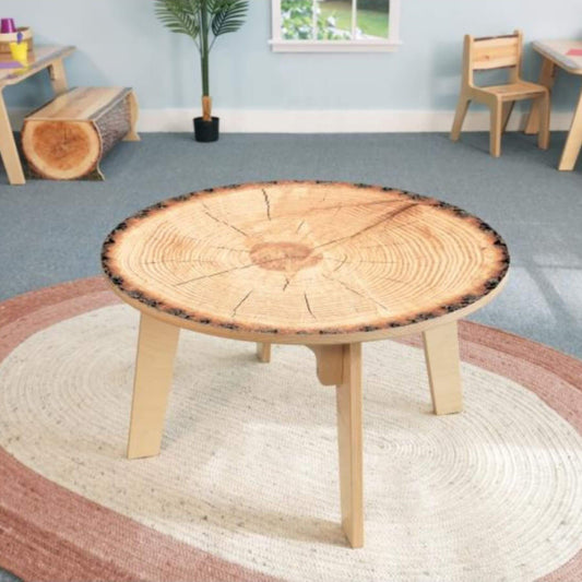 Whitney Brothers Nature View Live Edge Round Table 18H - Lifestyle