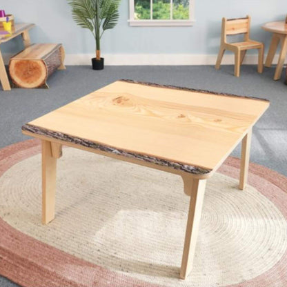 Whitney Brothers Nature View Live Edge Square Table 18H - Lifestyle