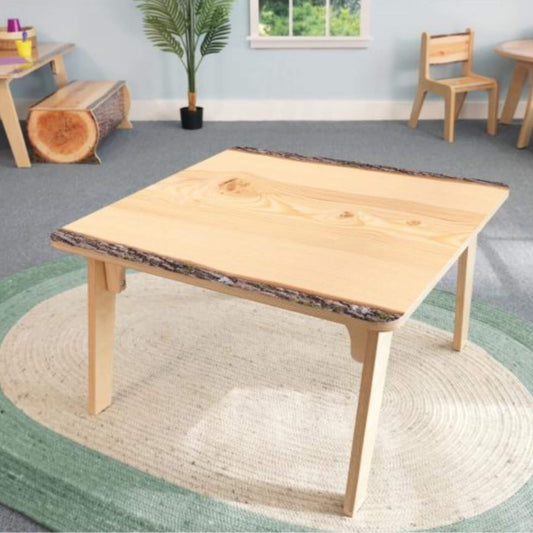 Whitney Brothers Nature View Live Edge Square Table 22H - Lifestyle