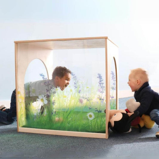 Two Boys Playing in Whitney Bros Play House Cube