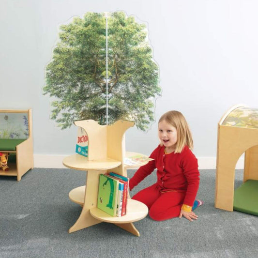 Girl Next To Whitney Brothers Nature View Tree Book Shelf