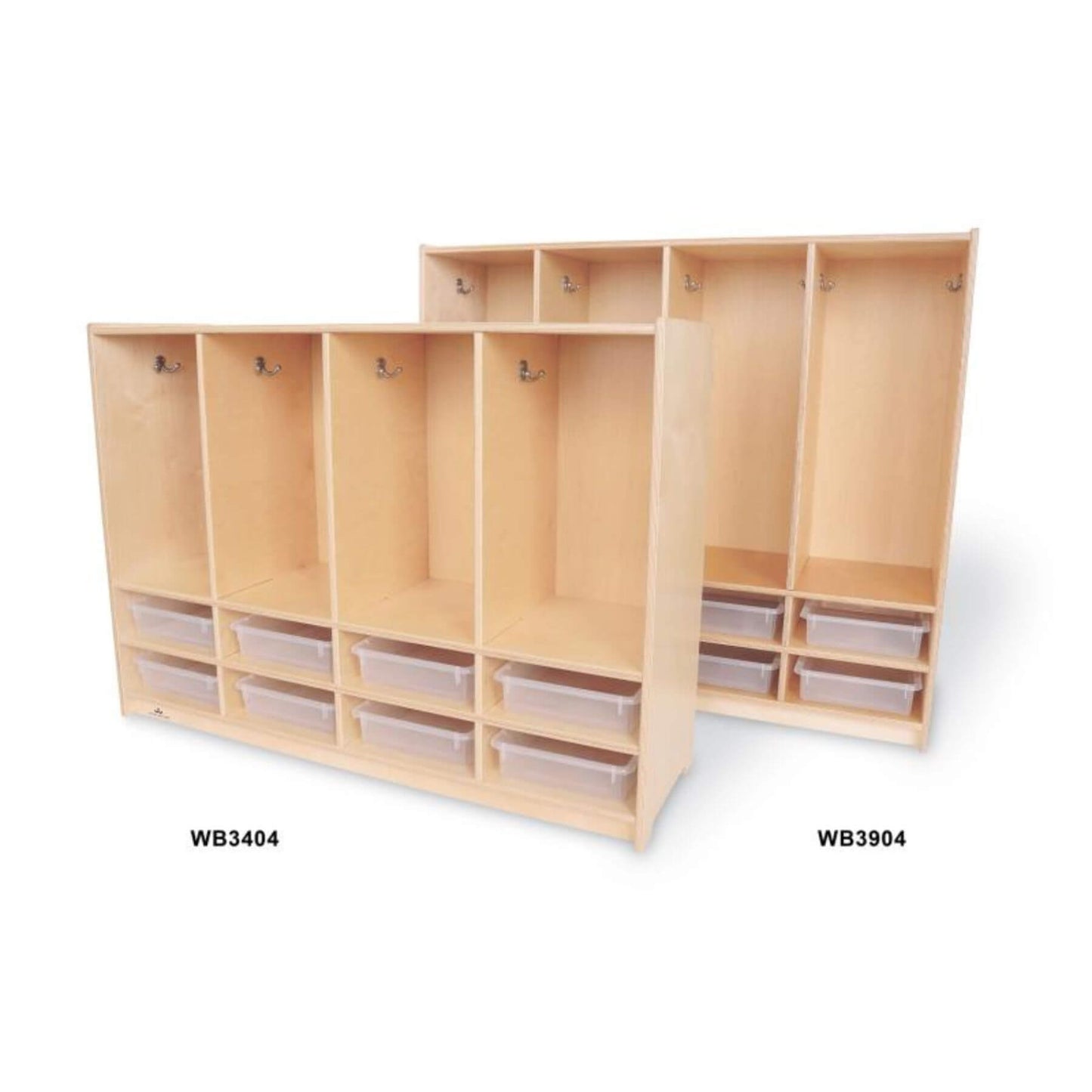 2 Sizes of Whitney Brothers Preschool 8 Section Coat Locker With Trays