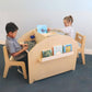 Two Kids Sitting at Whitney Brothers Two Student Adjustable Library Desk