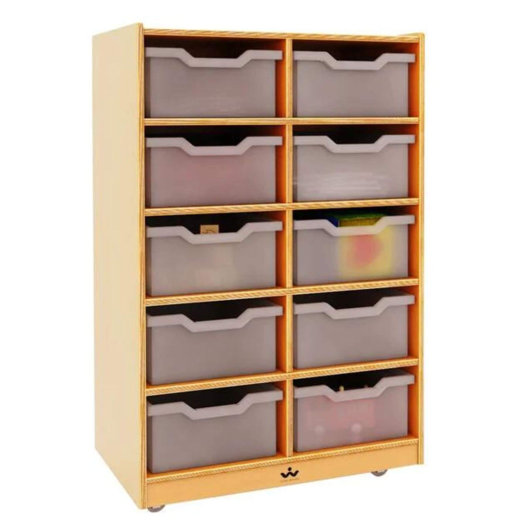 Whitney Brothers 10 Cubby Mobile Tray Storage Cabinet