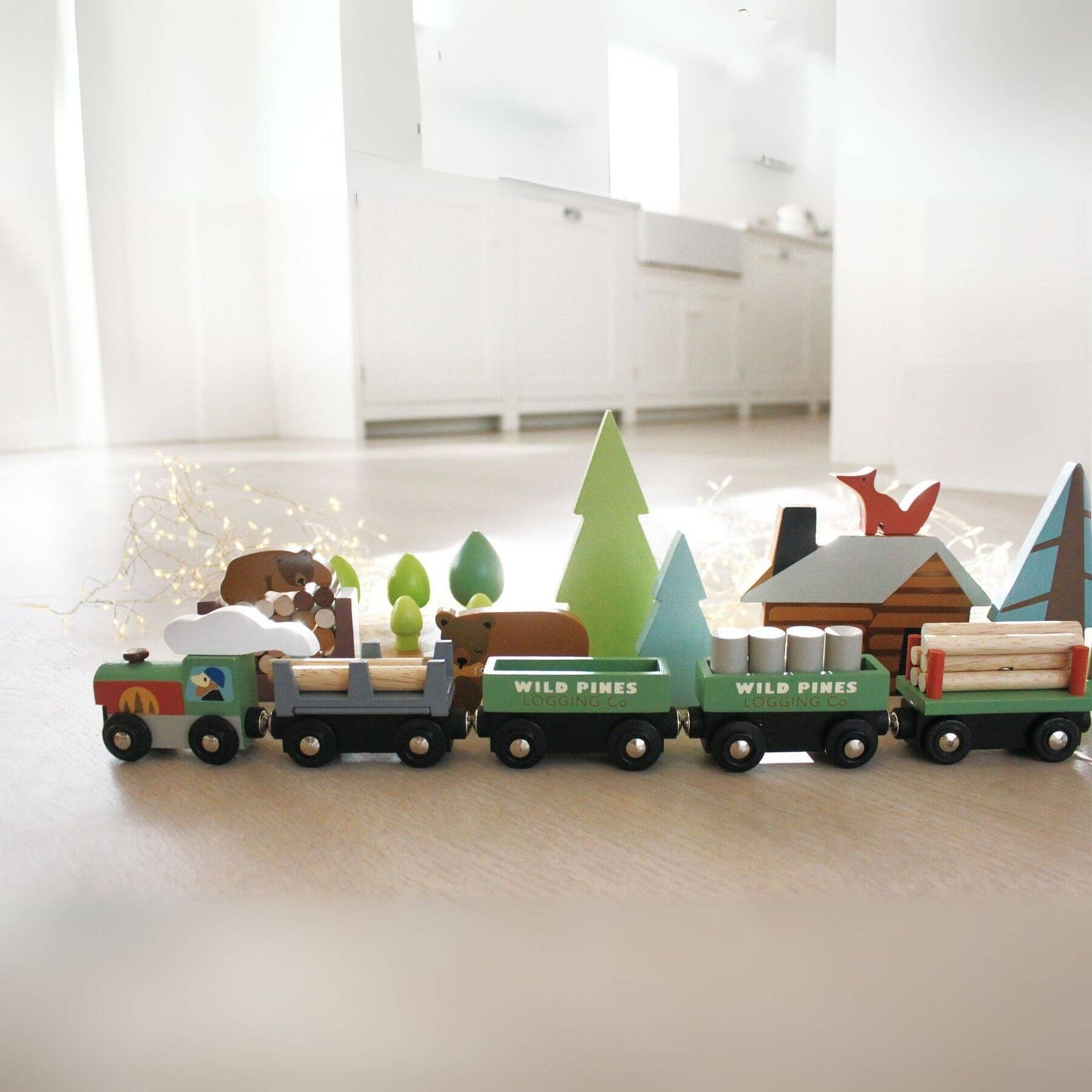 Tender Leaf Wild Pines Train Set on a light surface