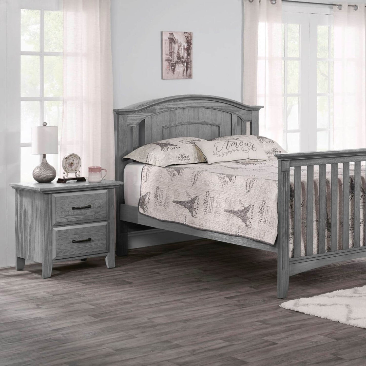 Oxford Baby Willowbrook 2-Drawer Nightstand | Graphite Gray