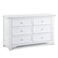 Winchester 6 Drawer Double Dresser White