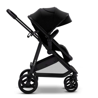 Side View of Mompush Wiz 2-in-1 Convertible Baby Stroller Black