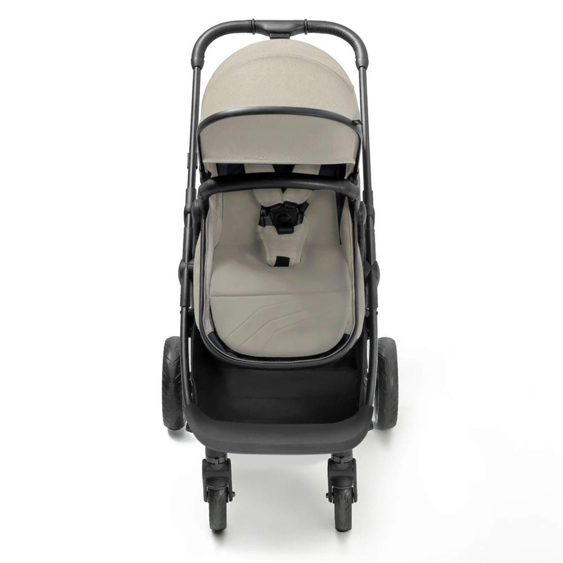 Front View of Mompush Wiz 2-in-1 Convertible Baby Stroller Khaki