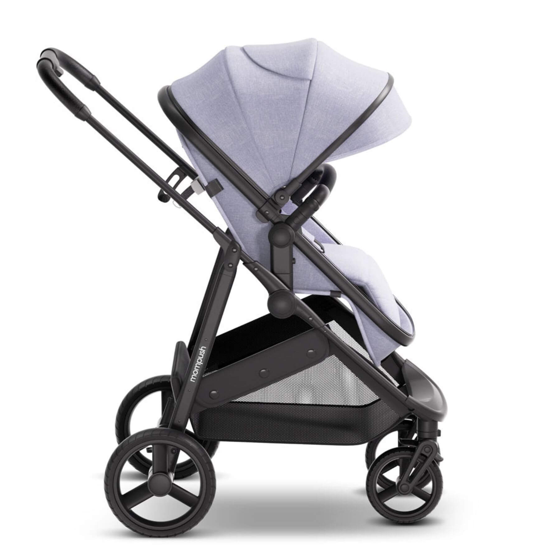 Side View of Mompush Wiz 2-in-1 Convertible Baby Stroller Lavender