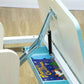 Detail of Qaba Wooden Kids Study Desk with Tilt Desktop Blue