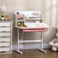 Qaba Wooden Kids Study Desk with Tilt Desktop Pink