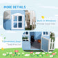 Details of Outsunny Wooden Playhouse for Kids Blue