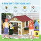 Outsunny Wooden Playhouse for Kids Beige