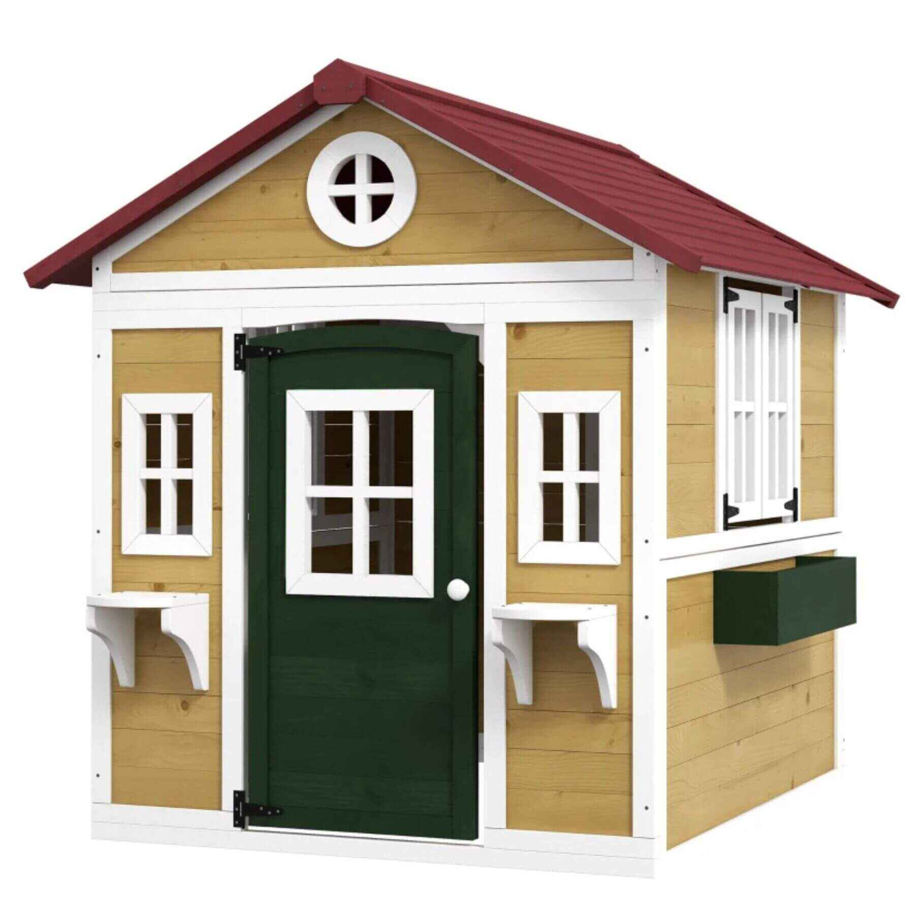 Outsunny Wooden Playhouse for Kids Beige