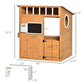 Outsunny Wooden Playhouse for Kids Light Brown