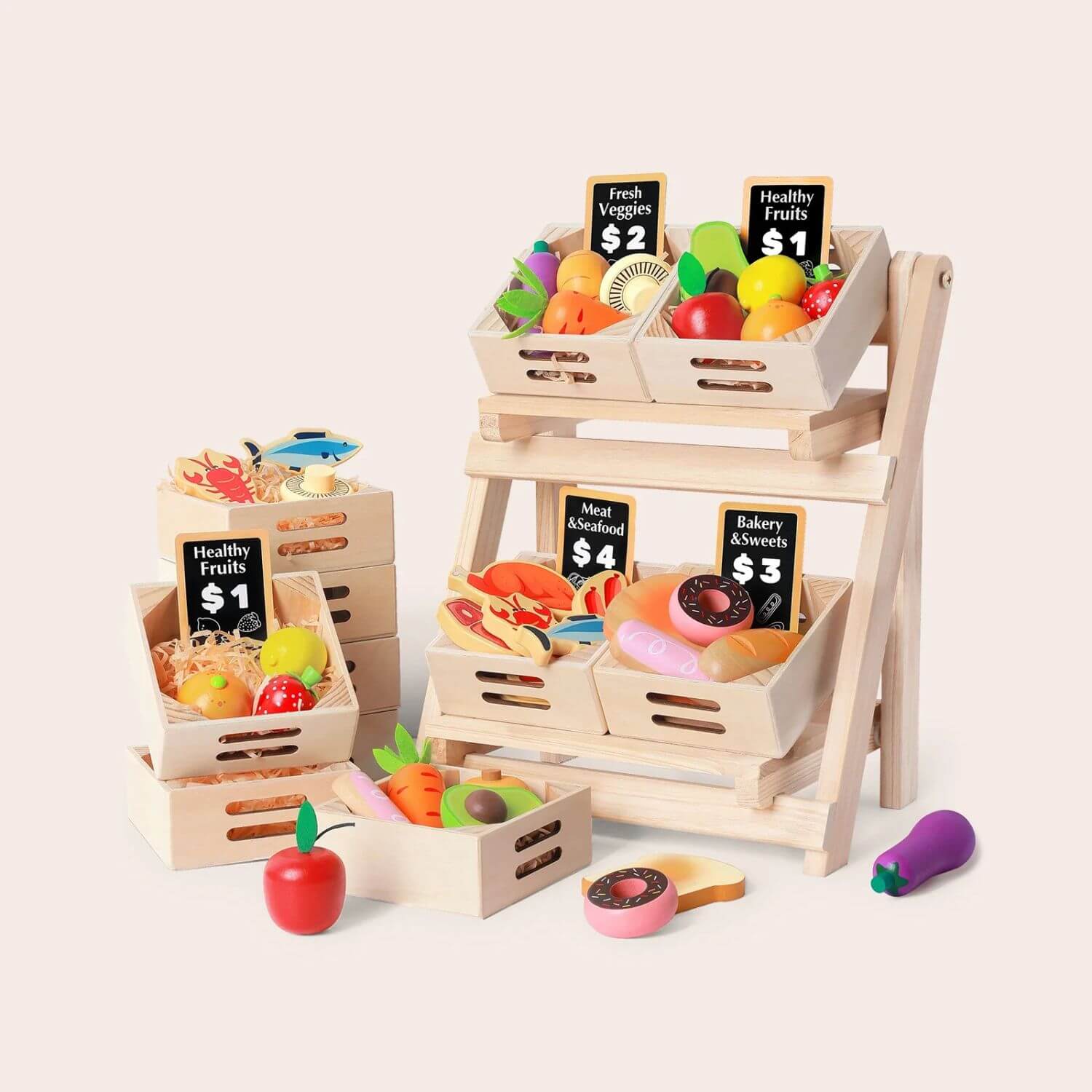 Tiny Land® Wooden Play Food For Kitchen