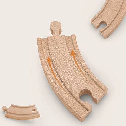 Detail of Tiny Land® Wooden Track Trains 55 Pcs