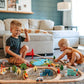 Kids Playing Tiny Land® Wooden Train Set 110 Pcs