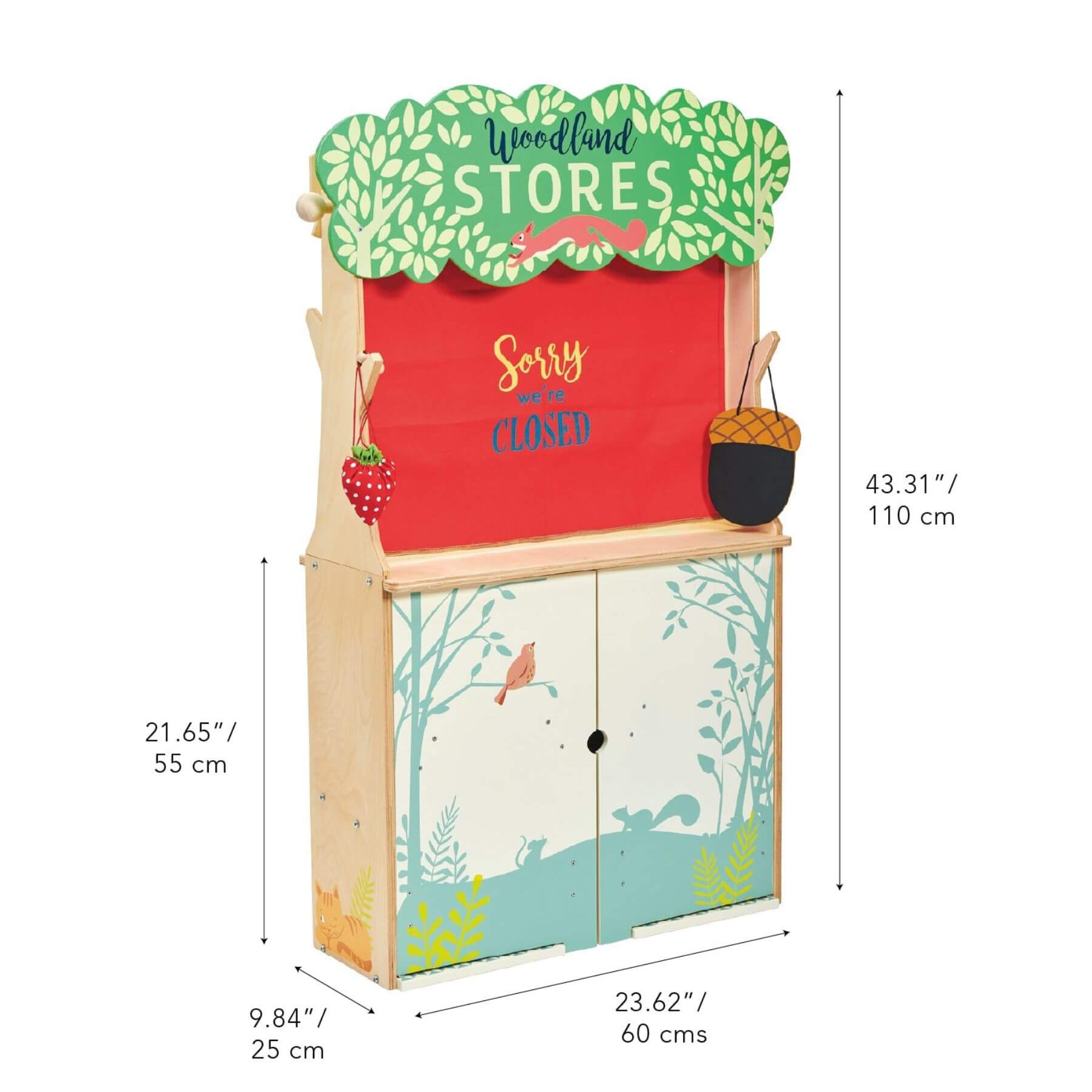 Tender Leaf Woodland Stores and Theater with measurements