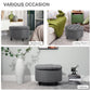 HOMCOM Round Grey Storage Stool | Button Tufted | Nursery & Multi-Use