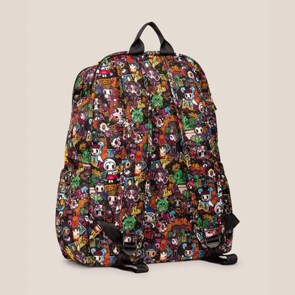 Back view of tokidoki Zealous Backpack Diaper Bag – Dia de los Muertos