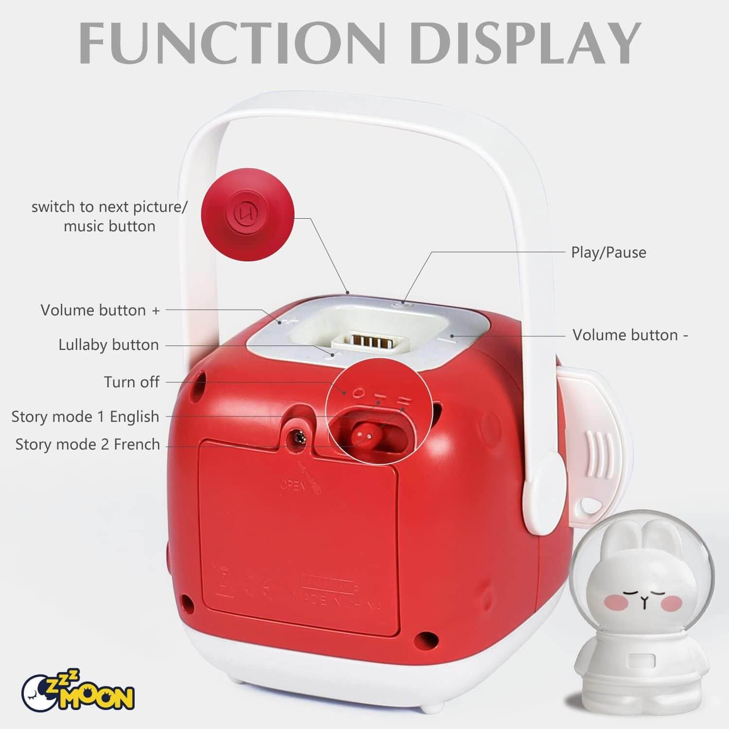 Detail of ZzzMoon Kids Storyboard Projector Red