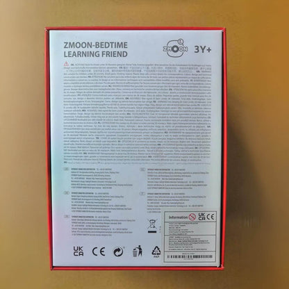 Back Side Package of ZzzMoon Kids Storyboard Projector Red